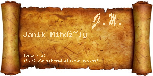 Janik Mihály névjegykártya
