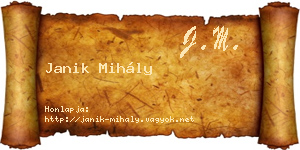 Janik Mihály névjegykártya